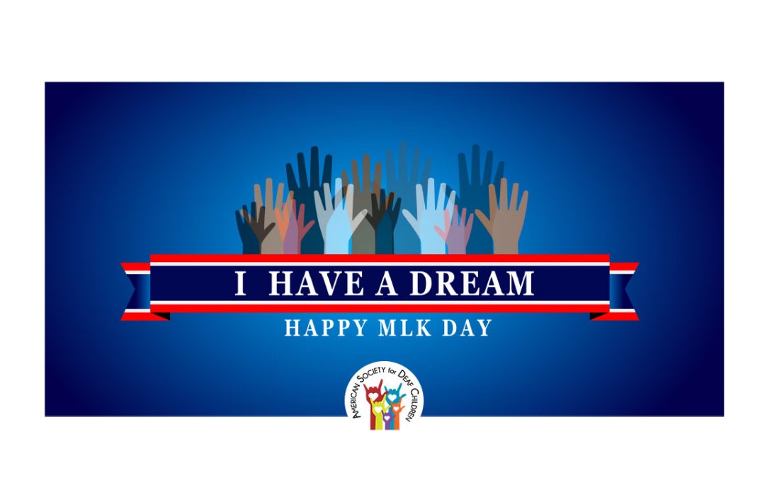 La imagen muestra manos en diferentes tonos de piel con el texto "Tengo un sueño, feliz día de MLK"